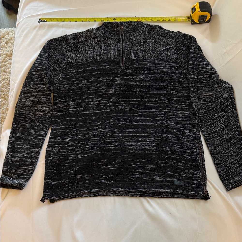 Men's Charcoal Zip-Up Sweater
